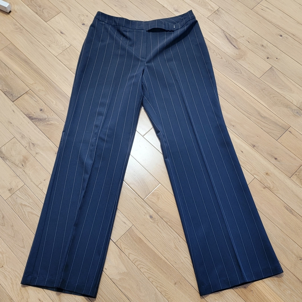 Marco New York workwear office pants striped trousers sz 14